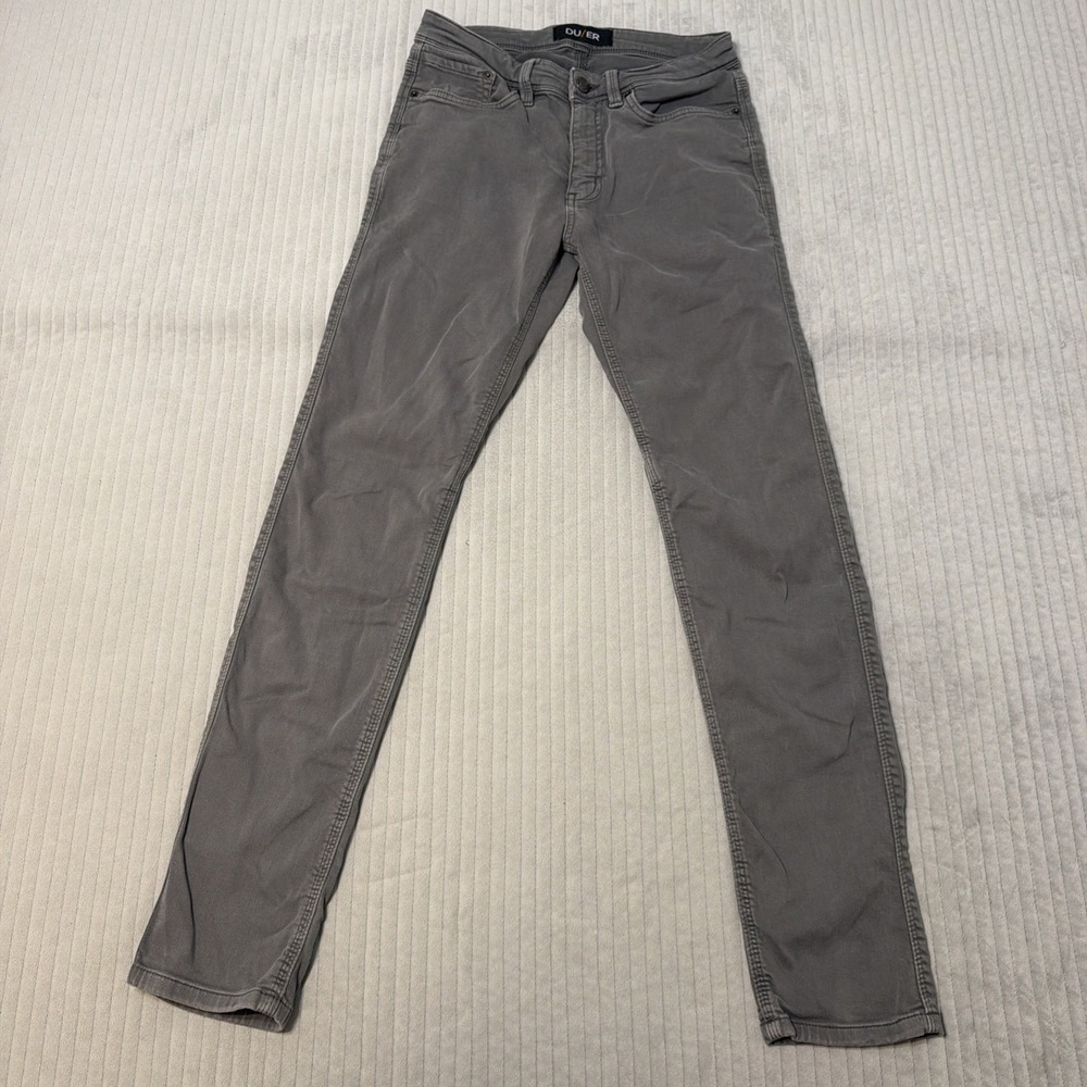 DU/ER Men's N2X gray No Sweat Slim Pants Stretch Classic Preppy Size 29 X32